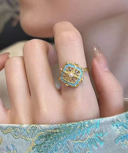 Bagues en or et perles de style chinois antiques - Street-Wave