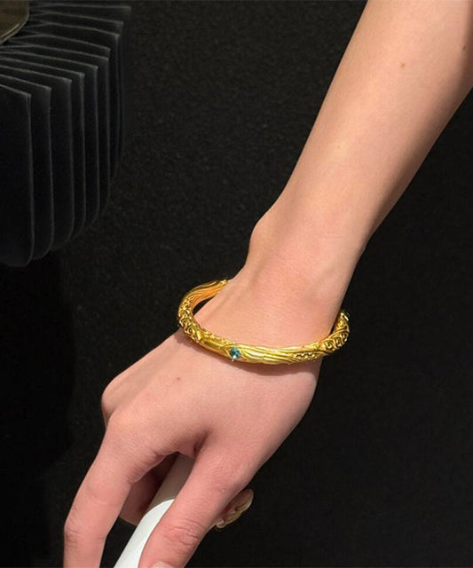 Bracelet jonc doré antique de style chinois - Street-Wave