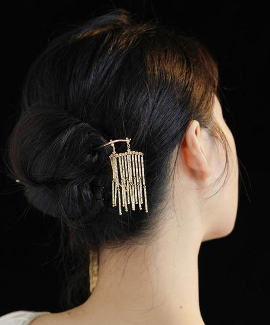 Épingle à cheveux à pompon en argent sterling doré de style chinois - Street-Wave