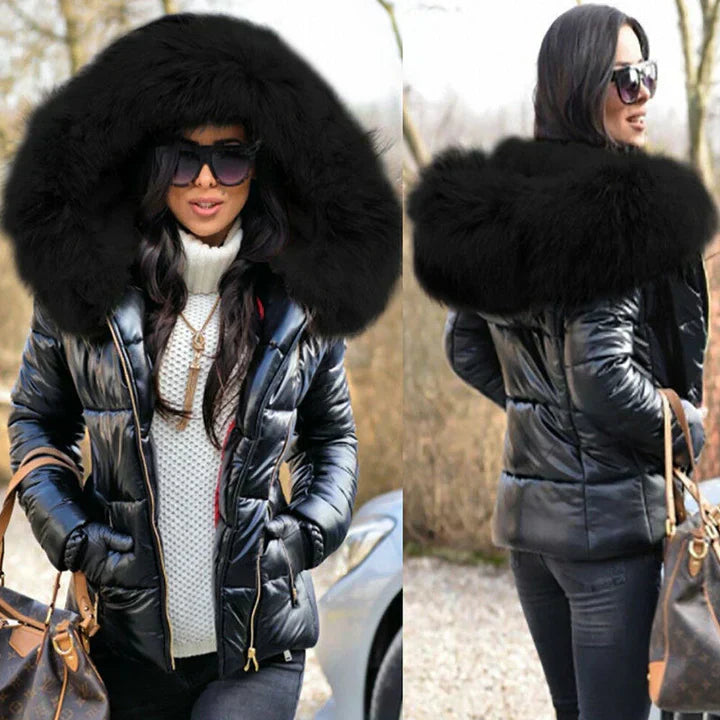 Streetwave Faux Fur Hooded Parka Coat For Women Warm Quilted Puffer With Fur Lined Hood And Collar For Winter Style