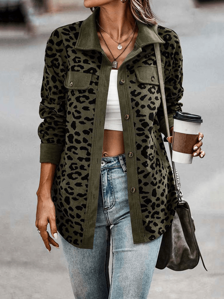 Leopard Print Cotton Shirt For Women By Streetwave Everyday Comfort Warmth Modern Chic