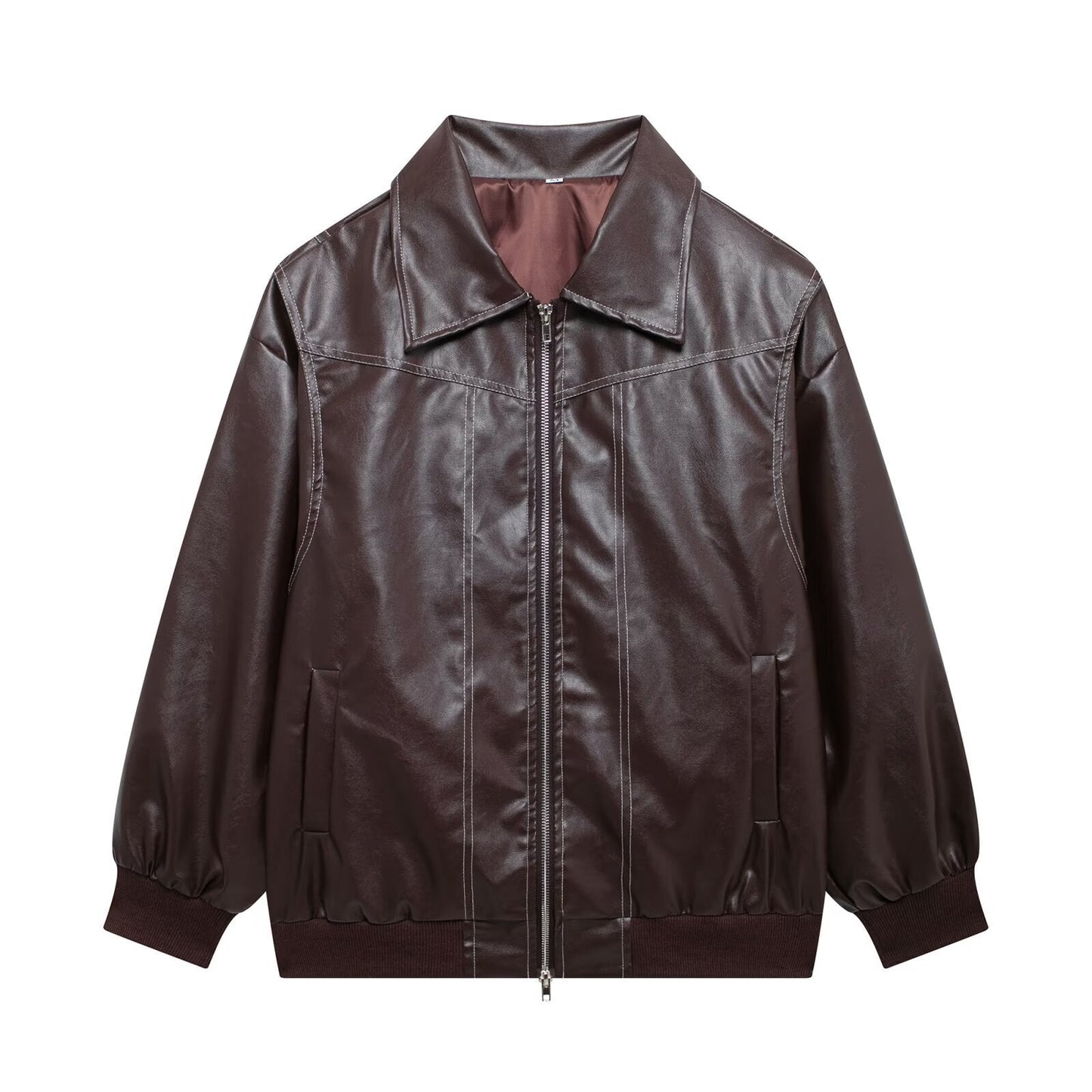 Street Wave Leather Inspired Oversized Coat For Women With Cozy Warmth And Modern Style