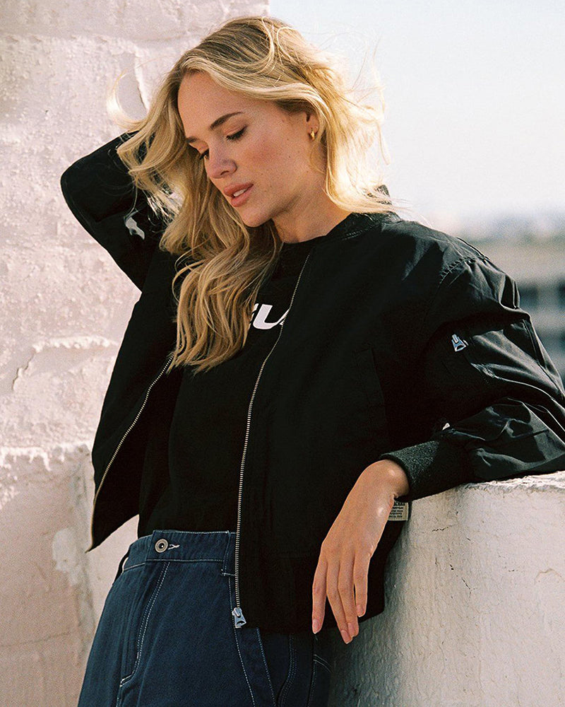 Henia Streetwear Bomber Jacket For Women By Street Wave Trendy Urban Outerwear With Comfortable Fit