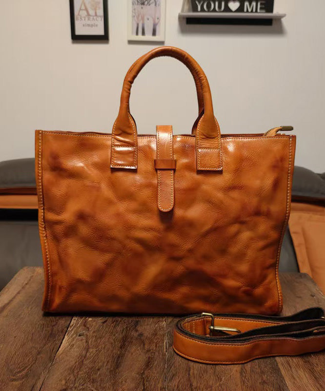 Sacoche pour ordinateur portable en cuir marron élégant, solide et durable, grande capacité - Street-Wave