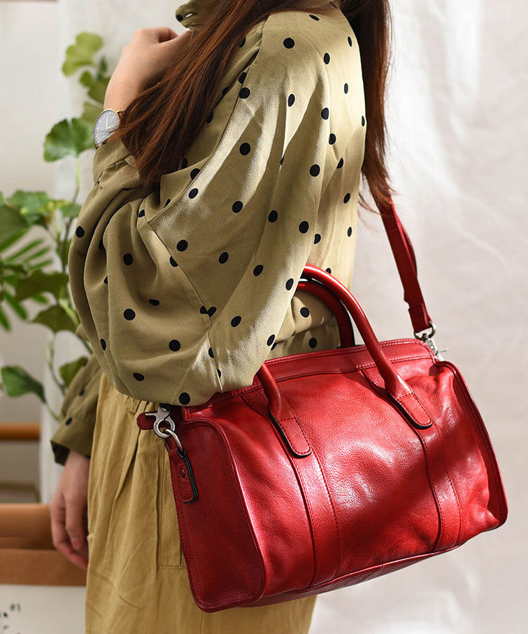 Sac fourre-tout en cuir rouge élégant de grande capacité - Street-Wave
