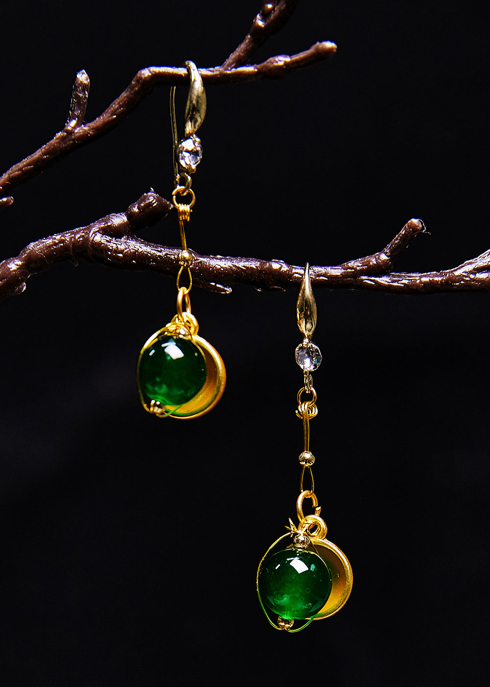 Boucles d'oreilles pendantes en dorure avec bol béni turquoise chic - Street-Wave