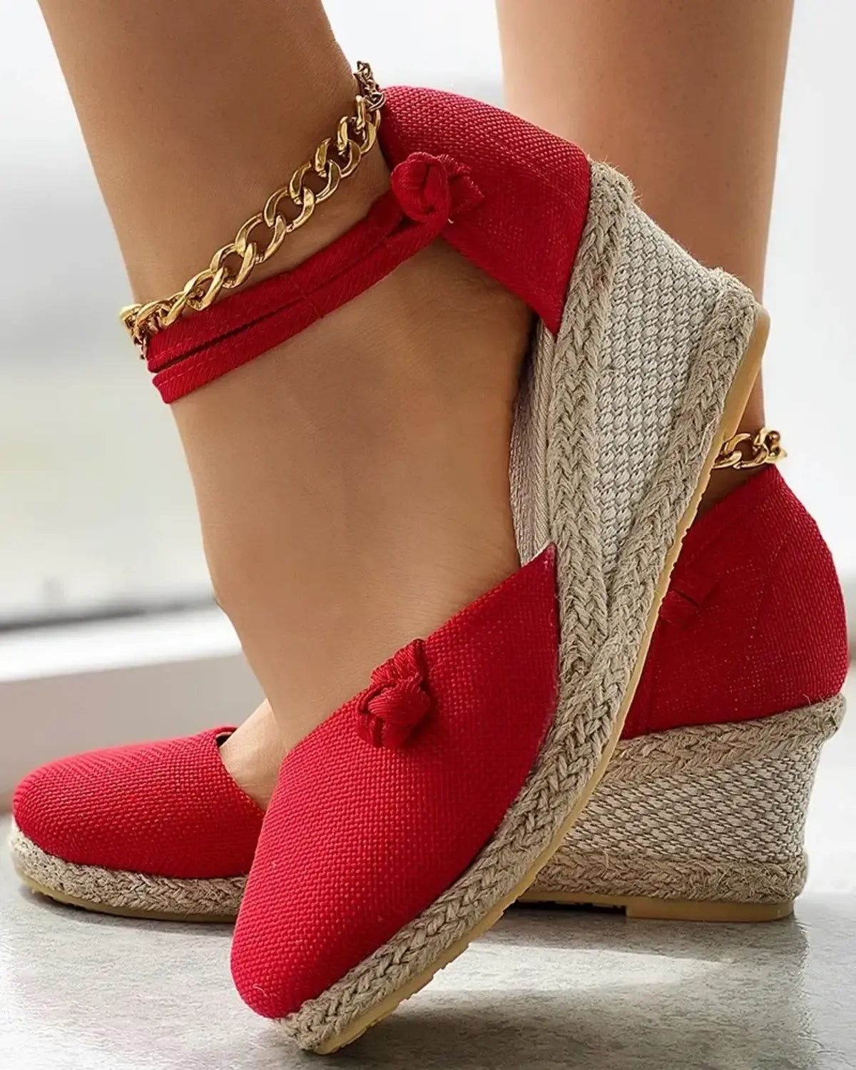 Street-Wave Closed Toe Wedge Espadrilles For Women Comfort