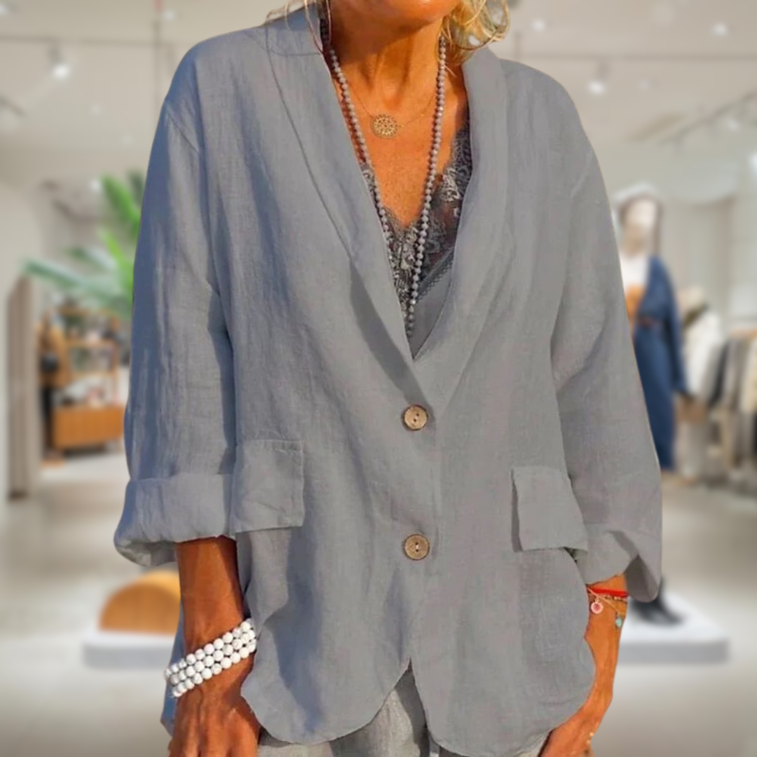 Street-wave Button Front Blazer For Women Elegant Comfortable Officewear With Classic Fit
