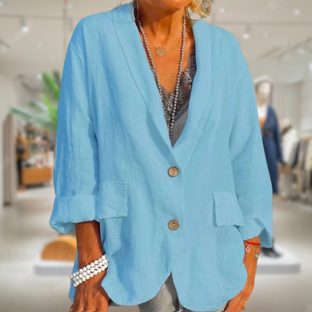 Street-wave Button Front Blazer For Women Elegant Comfortable Officewear With Classic Fit