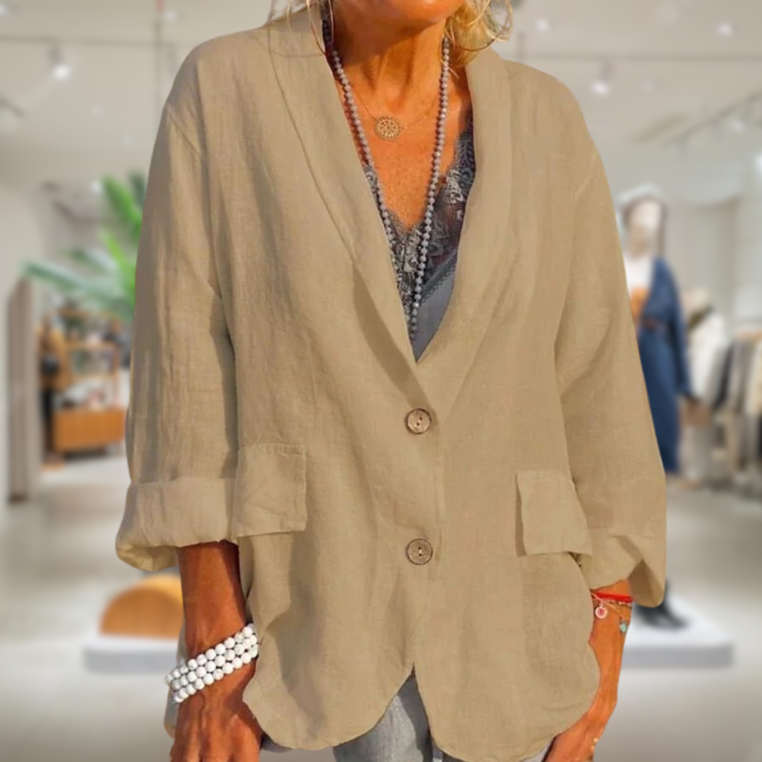 Street-wave Button Front Blazer For Women Elegant Comfortable Officewear With Classic Fit