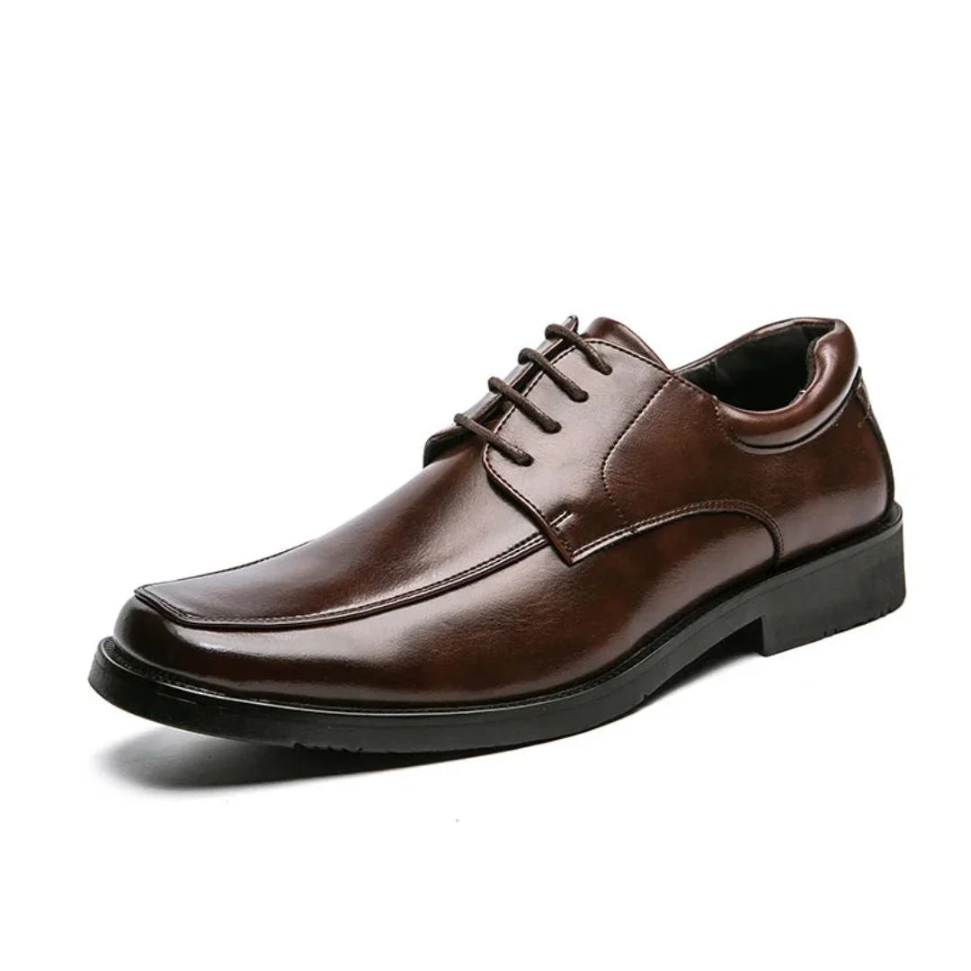 Colson Elite Derby Shoes For Men With PU Leather Upper Lace Up Dress Shoes Padded Insole And Low Heel