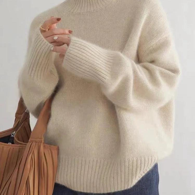 Street Wave Cashmere Oversized Turtleneck Sweater Unisex Soft Warm