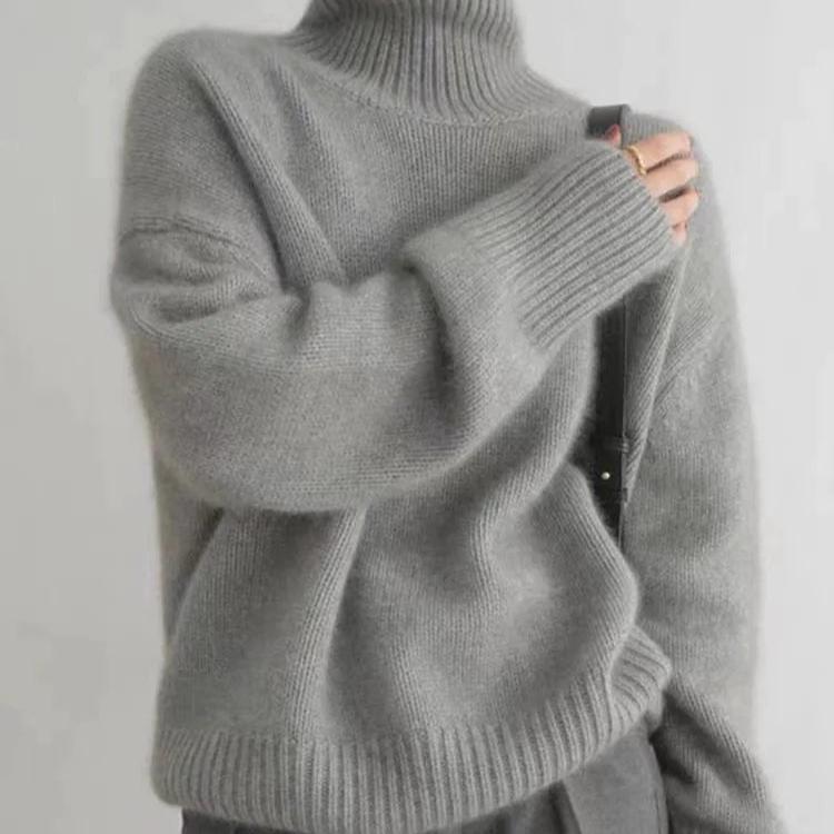 Street Wave Cashmere Oversized Turtleneck Sweater Unisex Soft Warm