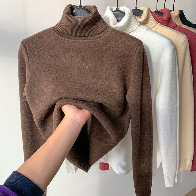 Street-Wave Oversized Cashmere Women's Turtleneck Sweater For Cozy Winter Warmth