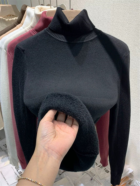 Street-Wave Oversized Cashmere Women's Turtleneck Sweater For Cozy Winter Warmth