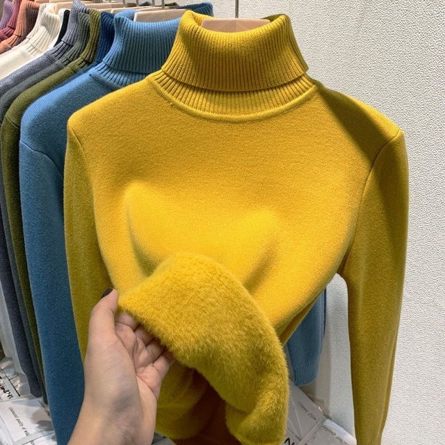 Street-Wave Oversized Cashmere Women's Turtleneck Sweater For Cozy Winter Warmth