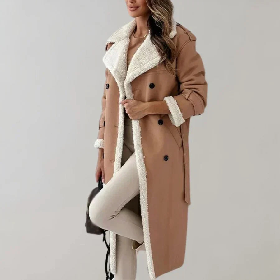 Streetwave Long Winter Coat For Women With Shearling Lined Collar Cozy Warmth Premium Materials