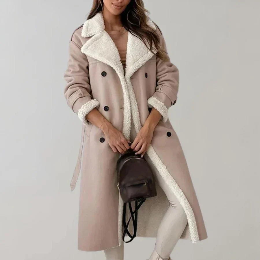 Streetwave Long Winter Coat For Women With Shearling Lined Collar Cozy Warmth Premium Materials