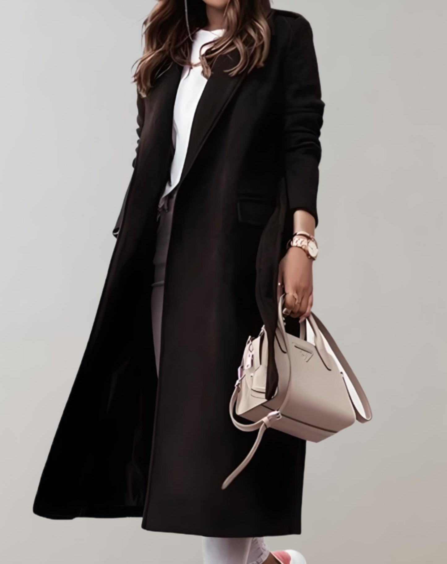 Street-wave Women's Cotton Long Coat With Large Collar Cozy Warm Outerwear For Fashionable Everyday Wear