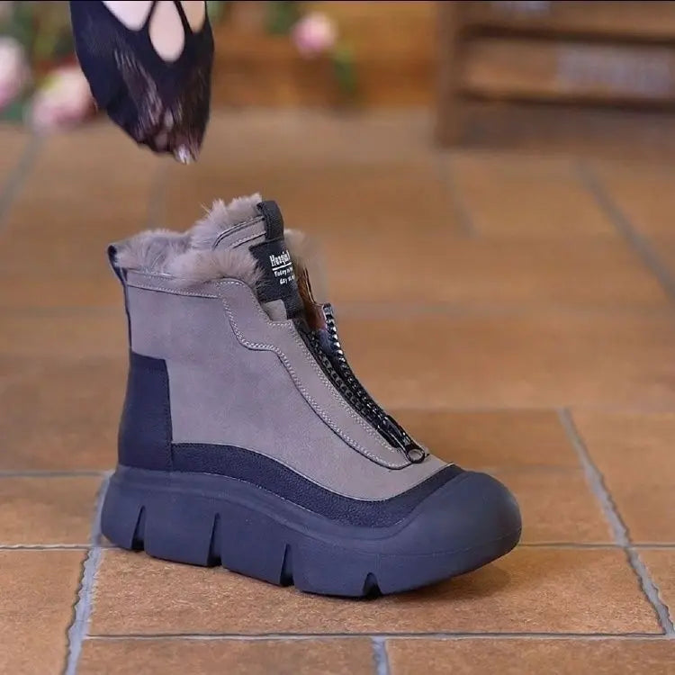Street Wave Cozy Ankle Boots For Women Grippy Lightweight Comfort