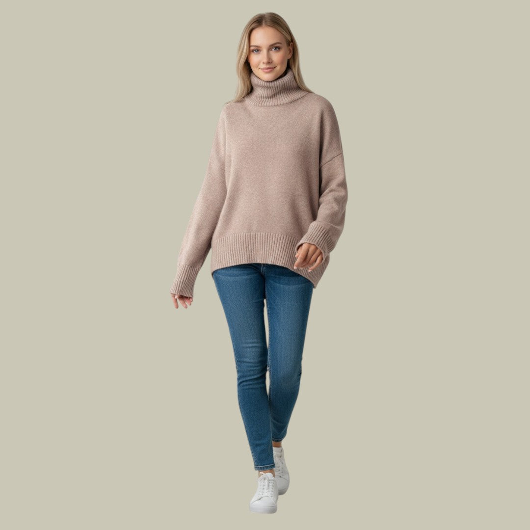 Paige Women's Cozy Modern Relaxed Fit Winter Turtleneck Sweater