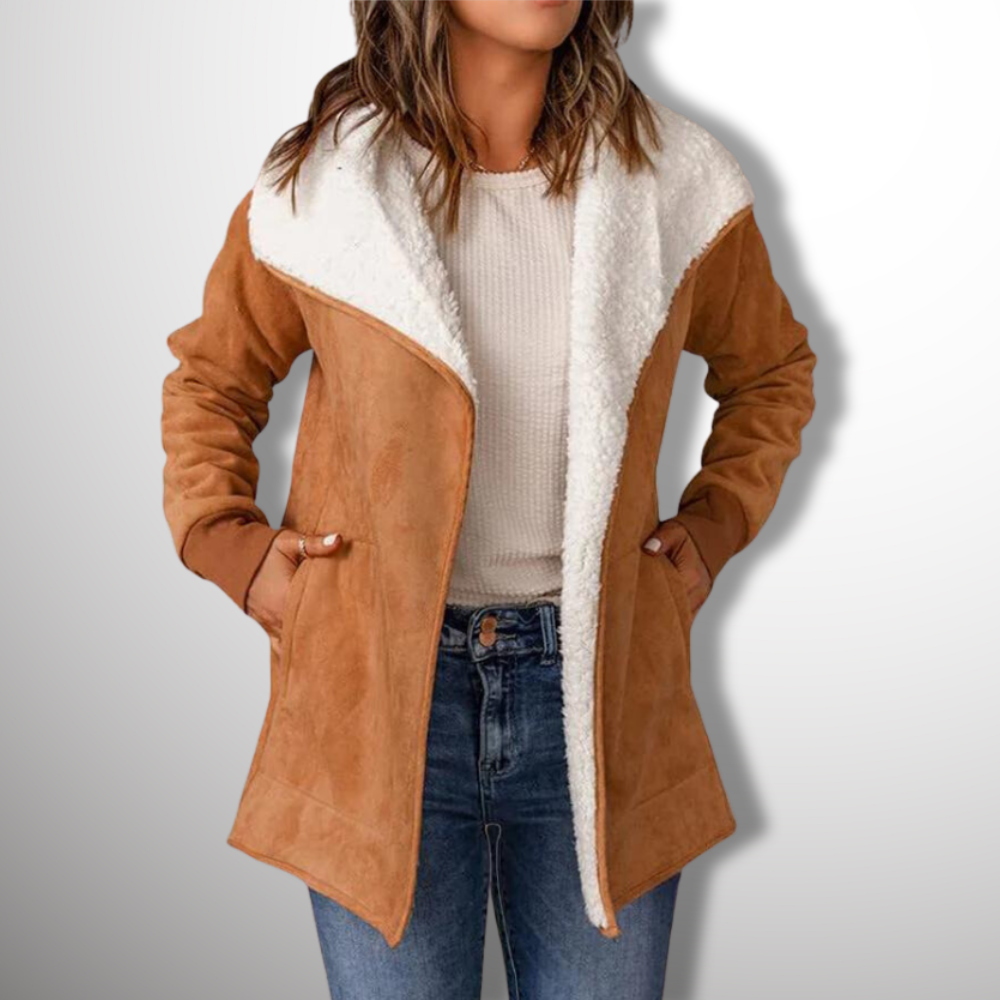 Street-Wave Sherpa Lined Faux Shearling Jacket For Women Ultra Cozy Autumn Outerwear