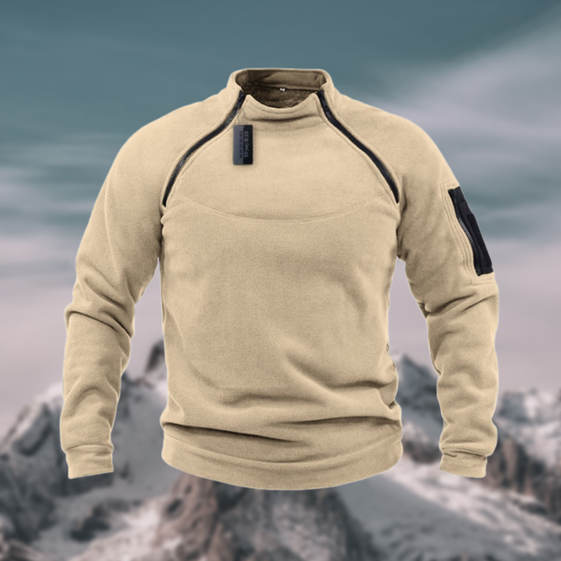 Street-Wave Men's Fleece Pullover Windproof Tactical Warmth For Cold Weather Outdoor Enthusiasts