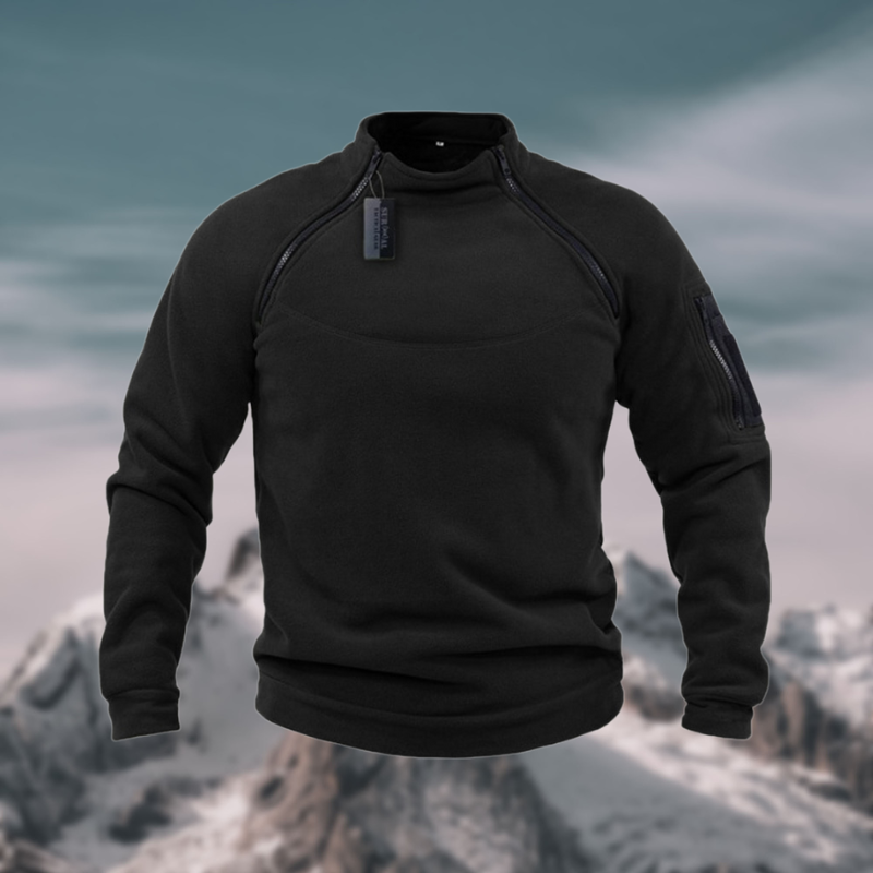 Street-Wave Men's Fleece Pullover Windproof Tactical Warmth For Cold Weather Outdoor Enthusiasts