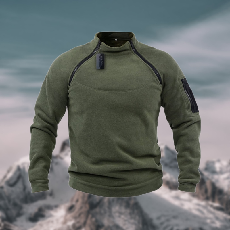 Street-Wave Men's Fleece Pullover Windproof Tactical Warmth For Cold Weather Outdoor Enthusiasts