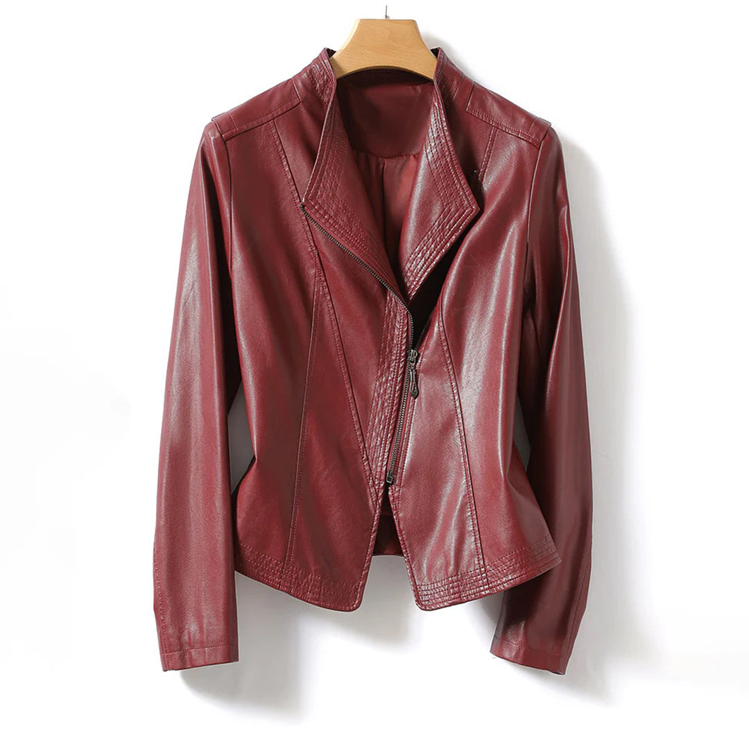Street-Wave Leather Moto Jacket For Women Bold Stylish Autumn Outerwear For Adventurous Women