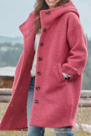 Street-Wave Elegant Black Coat For Women Oversized Warm Outerwear With Timeless Style