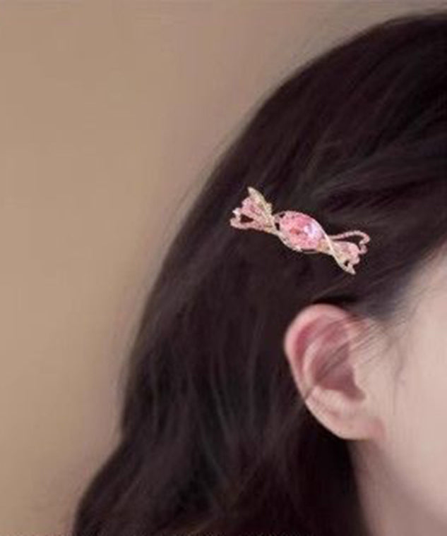 Jolie épingle à cheveux en alliage rose avec cristal et zircon - Street-Wave