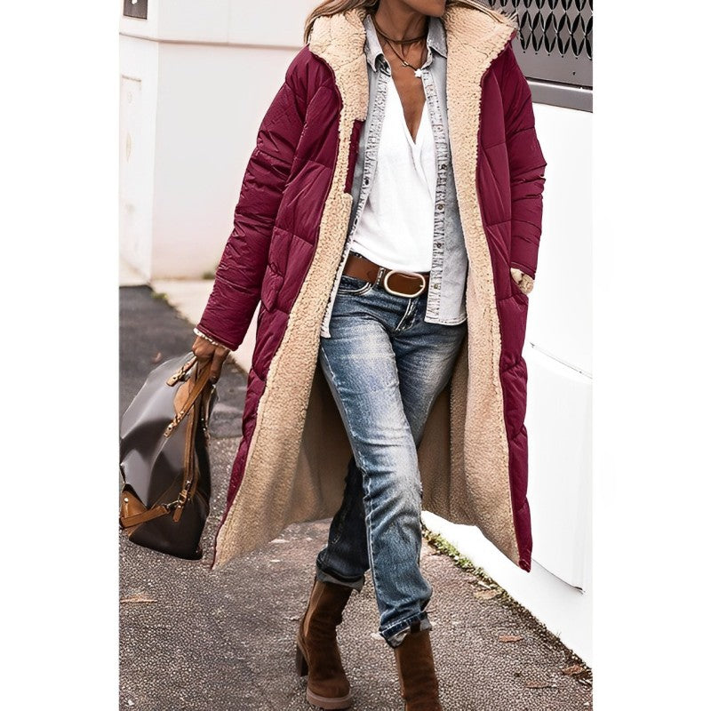 Street Wave Cozy Long Coat With Teddy Lining For Women Warm And Stylish All Day Comfort