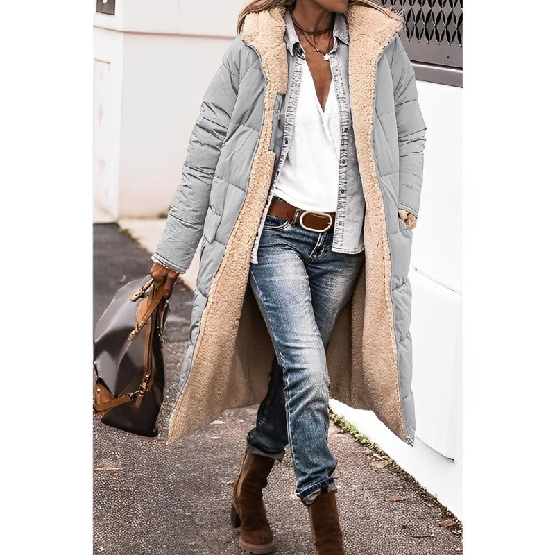 Street Wave Cozy Long Coat With Teddy Lining For Women Warm And Stylish All Day Comfort