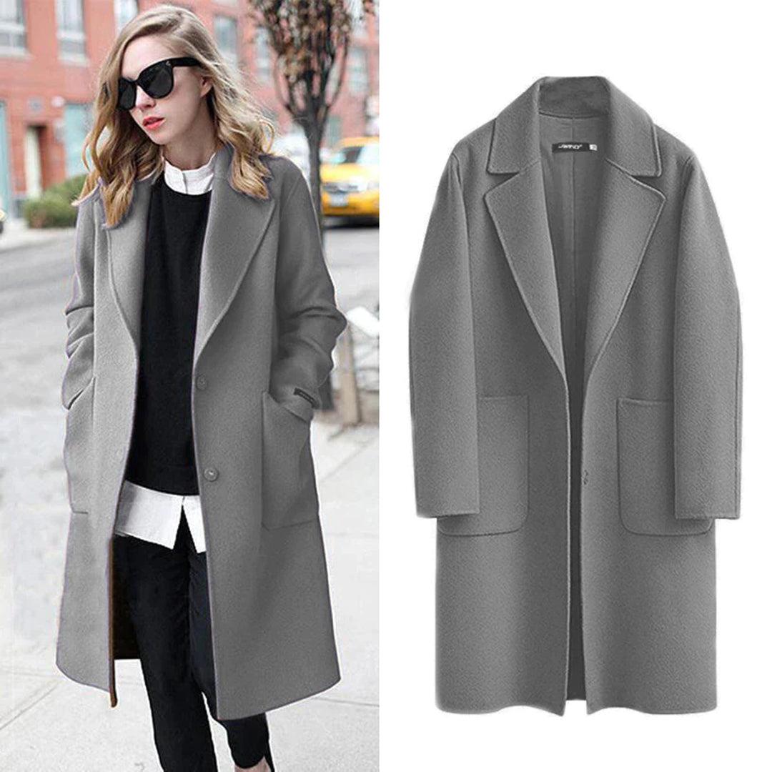 Street-Wave Long Winter Coat For Women Warm Cozy Wool Overcoat With Classic Silhouette