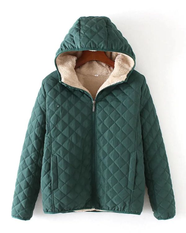 Streetwave Danique Quilted Parka For Women Warm Cozy Hooded Winter Jacket With Plush Lining
