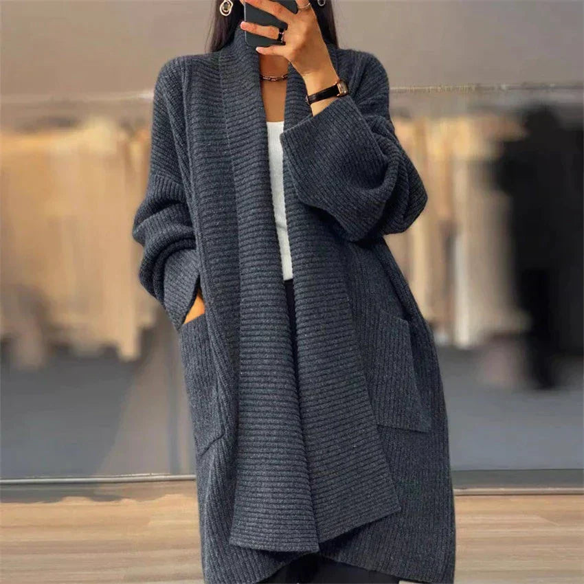Street-wave Cozy Vintage Cardigan For Women - Thick Knit, Warm Comfort, Relaxed Fit