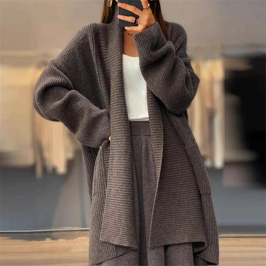 Street-wave Cozy Vintage Cardigan For Women - Thick Knit, Warm Comfort, Relaxed Fit