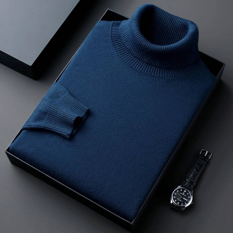 Men's Premium Turtleneck Sweater By Street-Wave Versatile Knit For Sharp Casual Winter Style