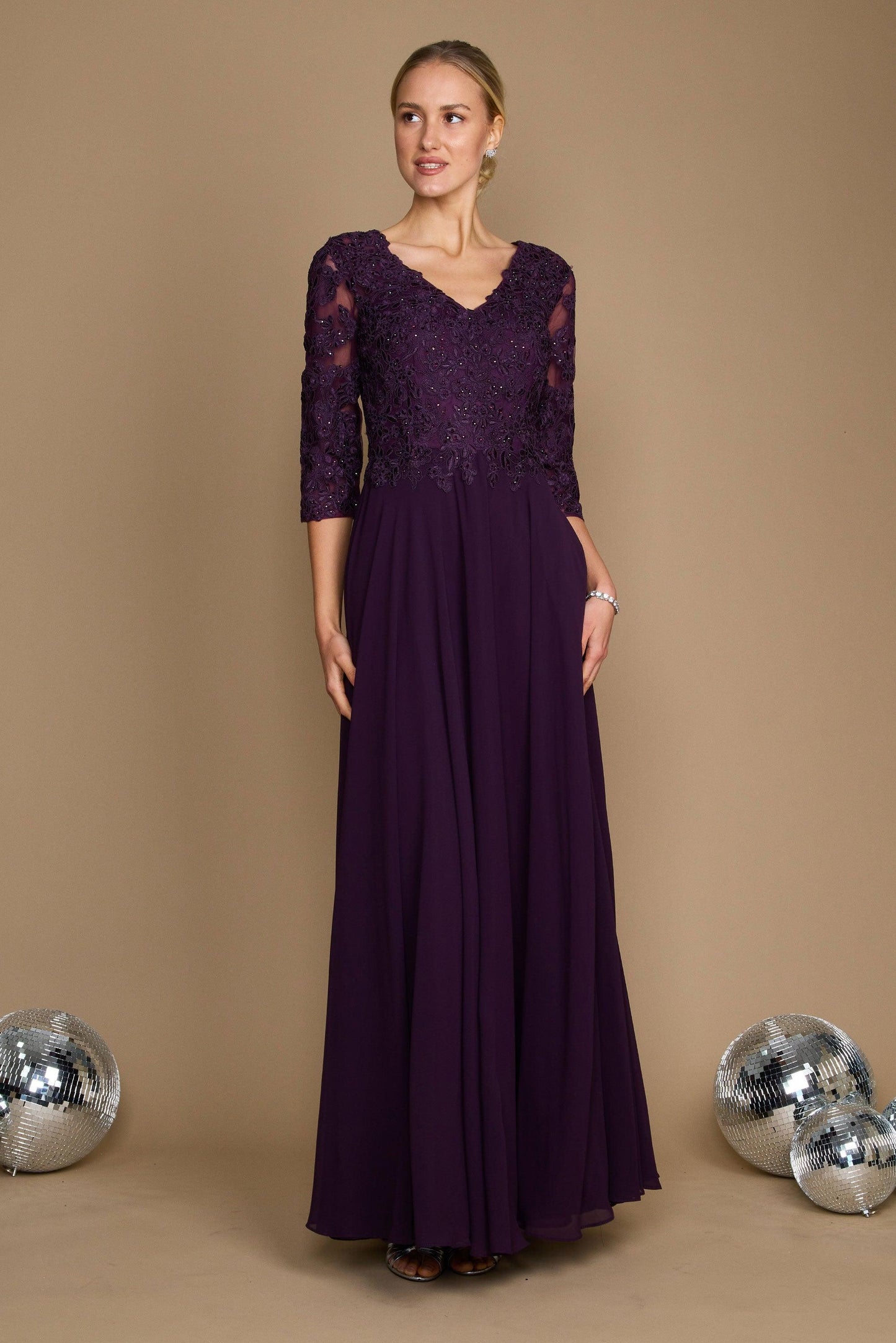 Street-Wave Chiffon Beaded Bodice Mother Of The Bride Dress
