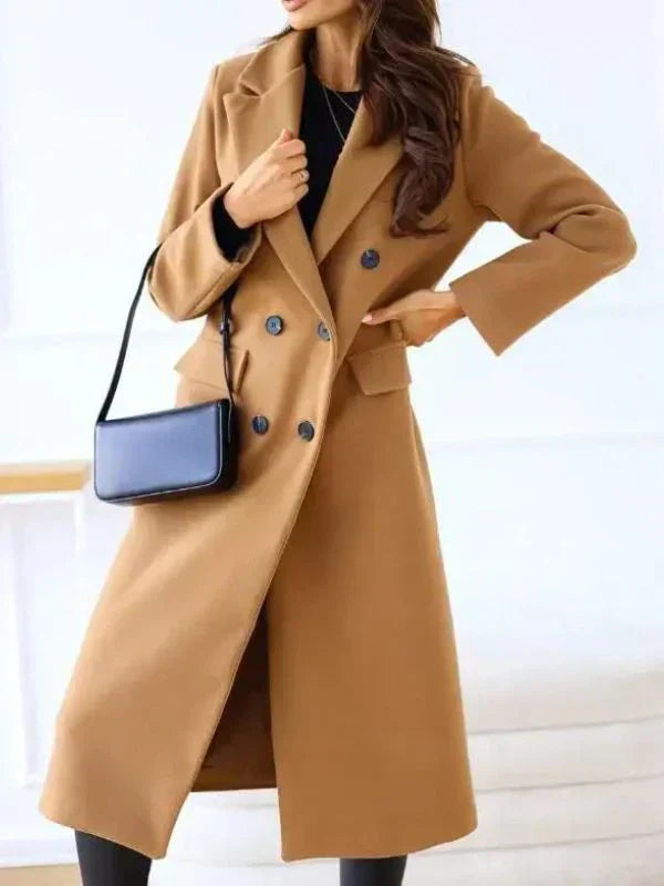 Street-Wave Women Double Breasted Wool Coat Elegant Warm Winter Coat With Luxe Insulation For Modern Style