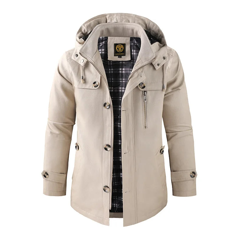 Street-Wave Durable Winter Jacket For Men With Hood Thermal Insulation And All Weather Protection