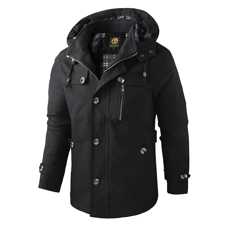Street-Wave Durable Winter Jacket For Men With Hood Thermal Insulation And All Weather Protection