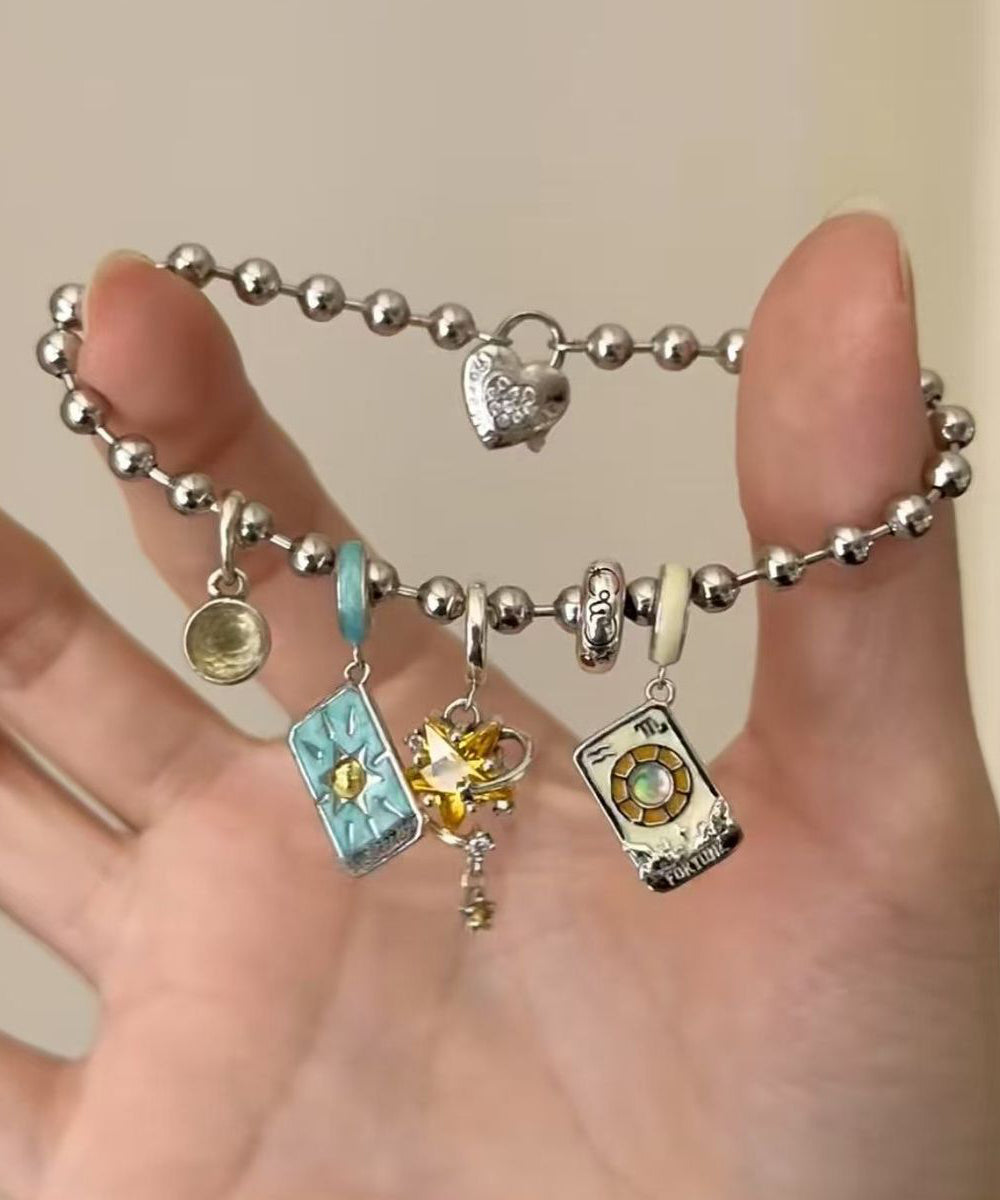 Bracelet à breloques en soie et acier inoxydable DIY « Le soleil, la lune et les étoiles » - Street-Wave