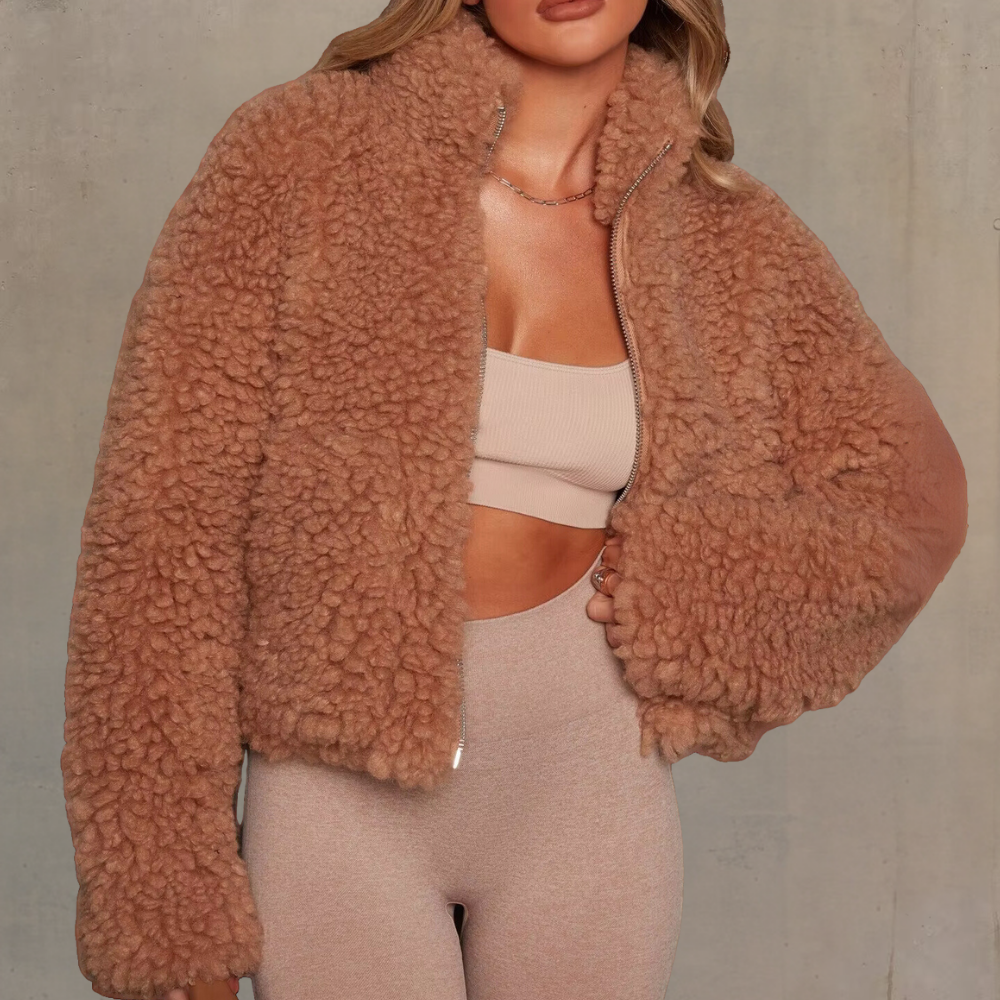 Street-wave Livia Jacket Cozy Warm Plush Shearling Style Womens Coat For Cold Days