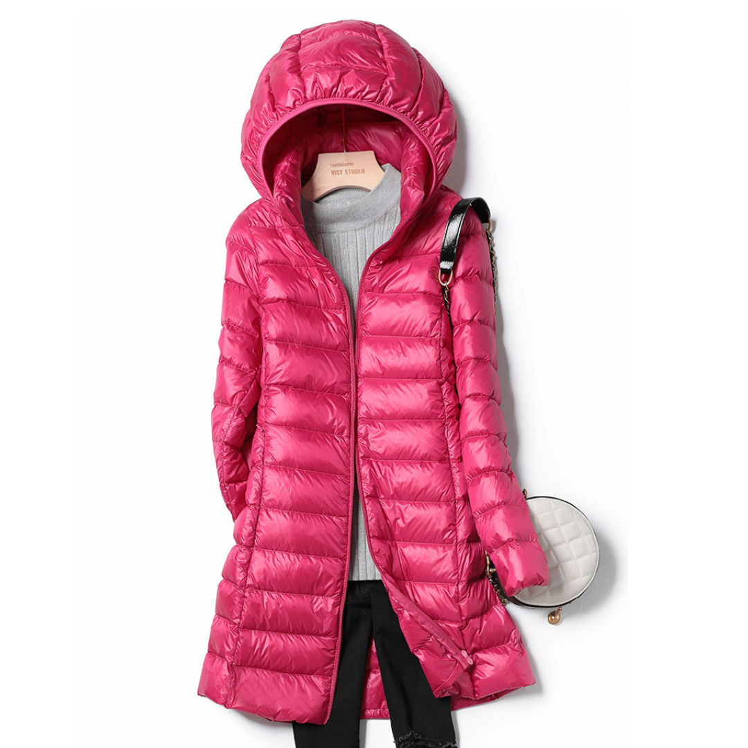 Street Wave Lightweight Puffer Hooded Jacket For Women Cozy Warm Quilted Polyester Coat