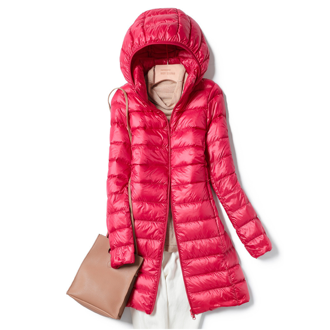 Street Wave Lightweight Puffer Hooded Jacket For Women Cozy Warm Quilted Polyester Coat