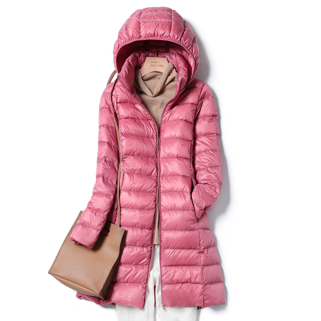 Street Wave Lightweight Puffer Hooded Jacket For Women Cozy Warm Quilted Polyester Coat