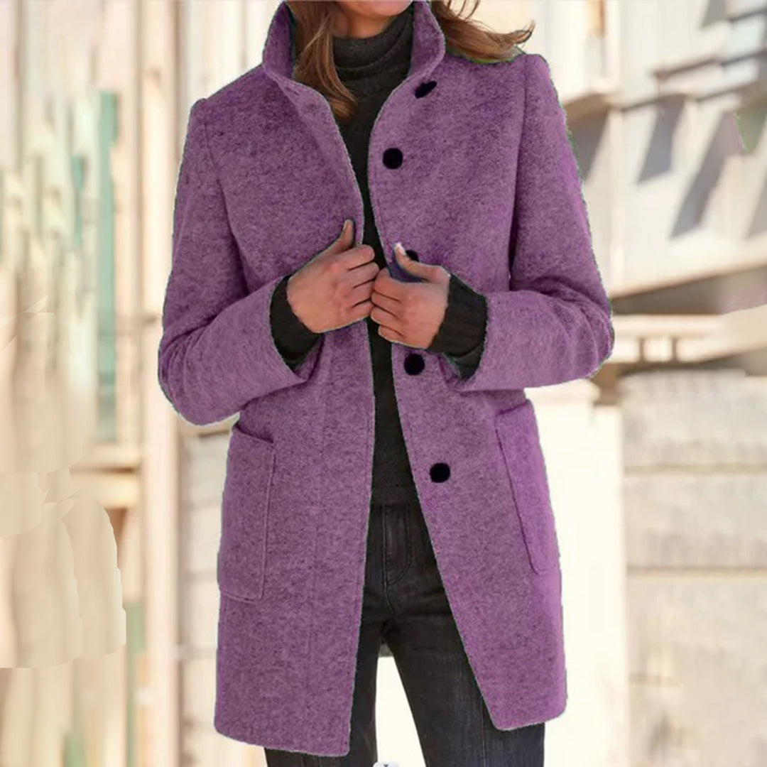 Street-wave Mid-Length Women's Winter Coat With Stand Collar Windproof Warmth For Everyday Style