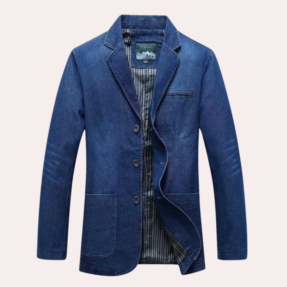 Streetwave Logan Denim Blazer For Men Modern Casual Comfort Versatile Everyday Wear